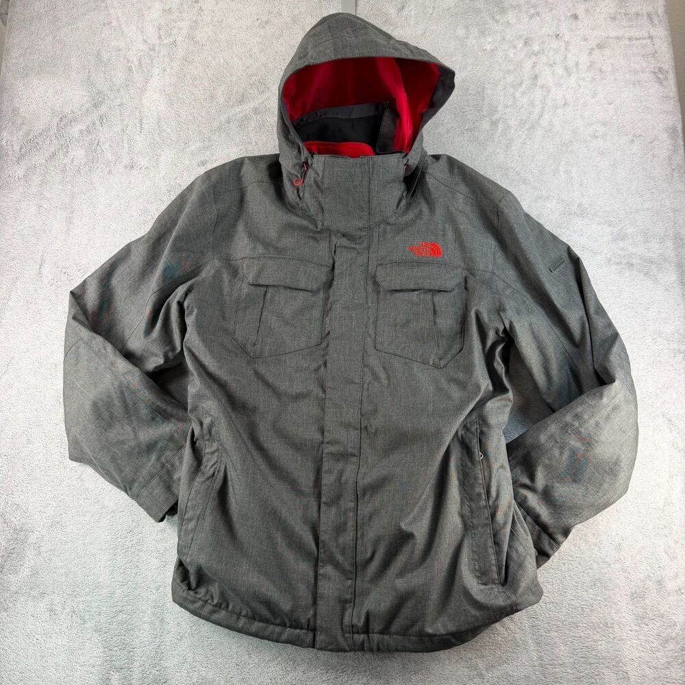 The North Face Clooney Triclimate Men's XL Gray Red 3 in 1 Ski Jacket Fleece
